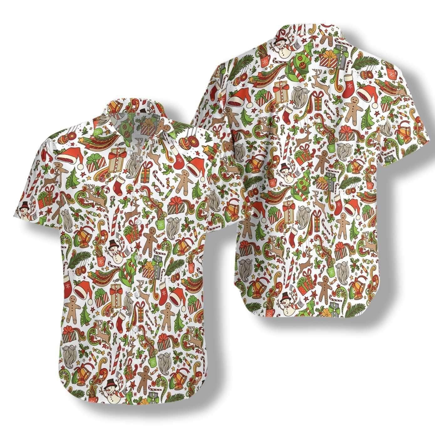 Discover Cool Merry Christmas Pattern Hawaii Aloha Shirts Ha111281