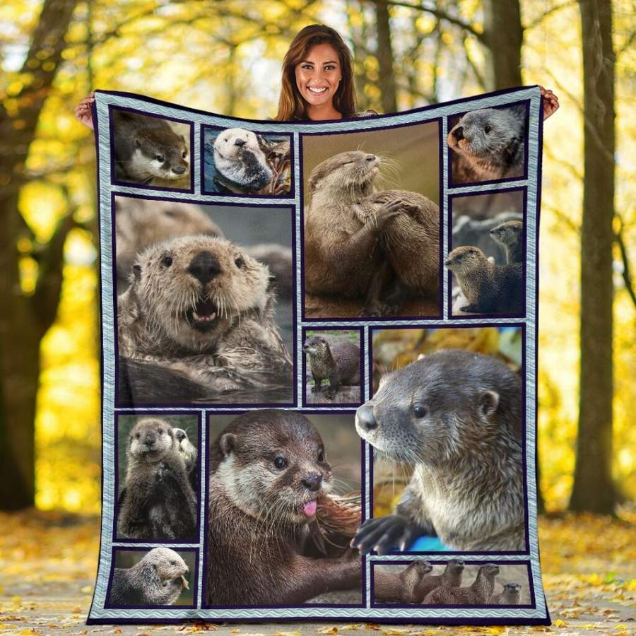 3D Cute Sea Otter Blanket Animal Lover Gift – Custom Blanket / Personalized Blankets / Photo Blanket – Fleece Blanket / Sherpa Blanket