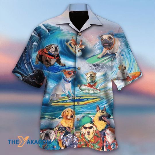 Dogs High By The Beach Best Gift For Dog Lovers Hawaiian Shirt Ha94775