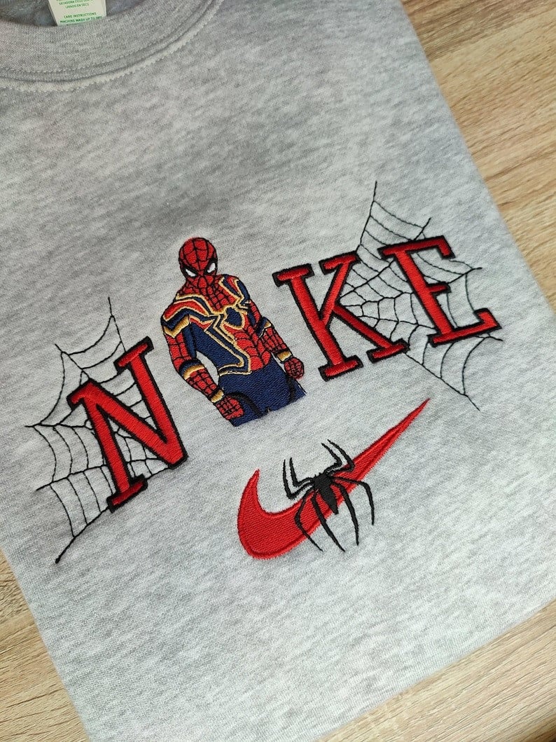 Spider Embroidered Shirt – Movie Comic Embroidered Sweatshirt Hoodie T Shirt Embroidered T-Shirt Sweatshirt Hoodie