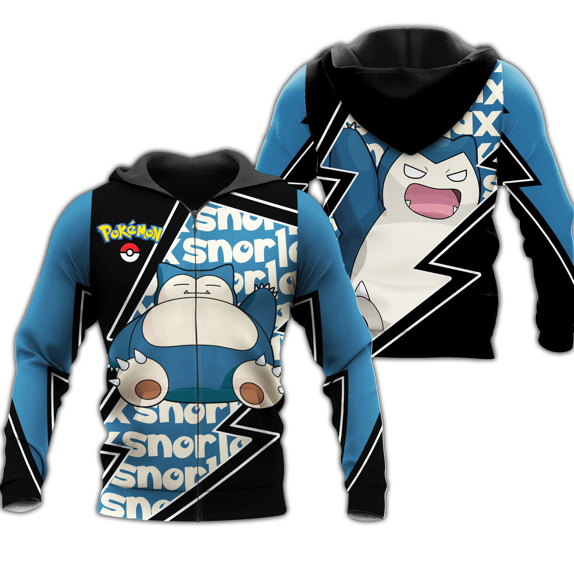 Snorlax Zip Hoodie Costume Pokemon Shirt Fan Gift Idea