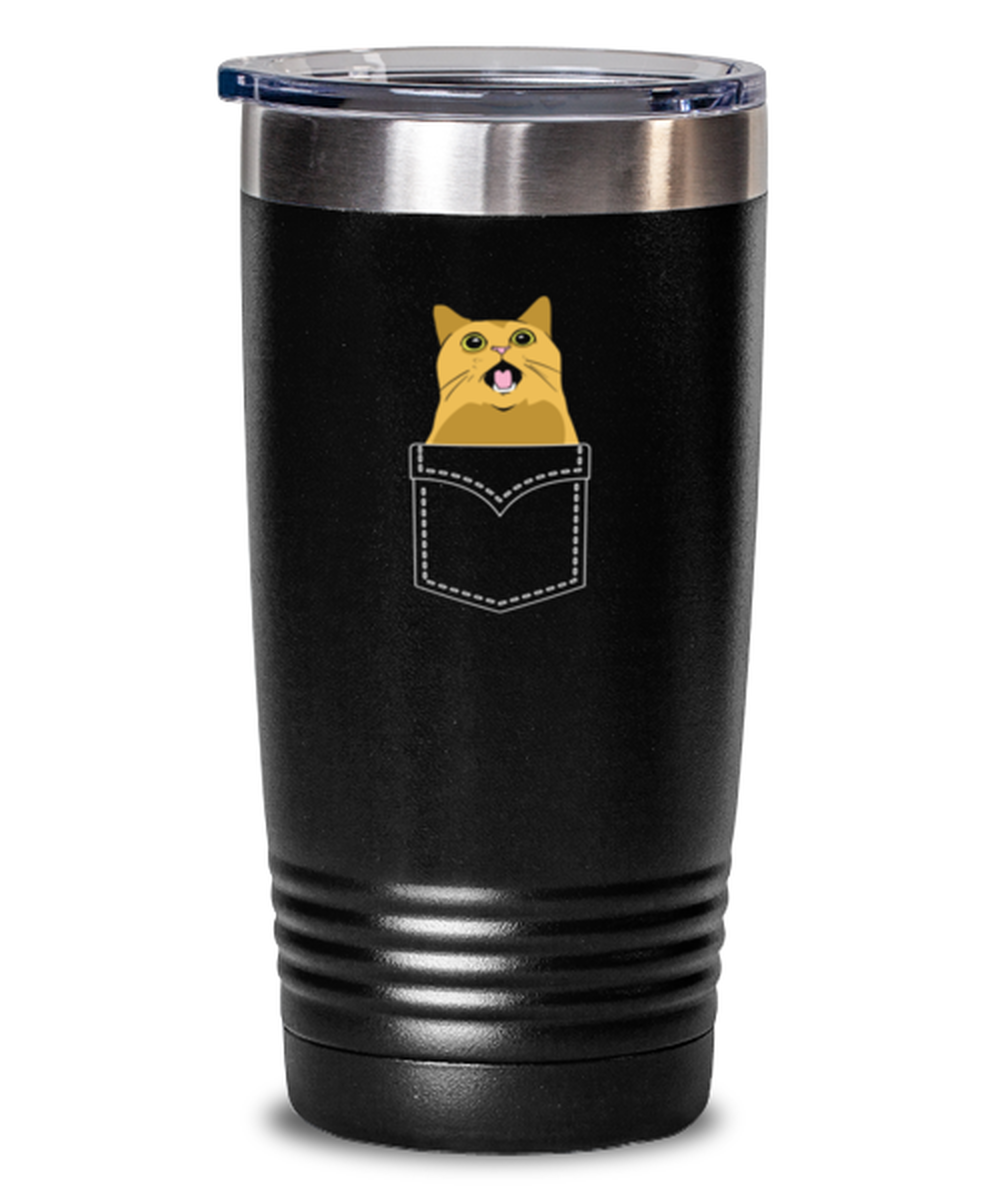 20 Oz Tumbler Stainless Steel Insulated  Funny Cat Kitten Pet