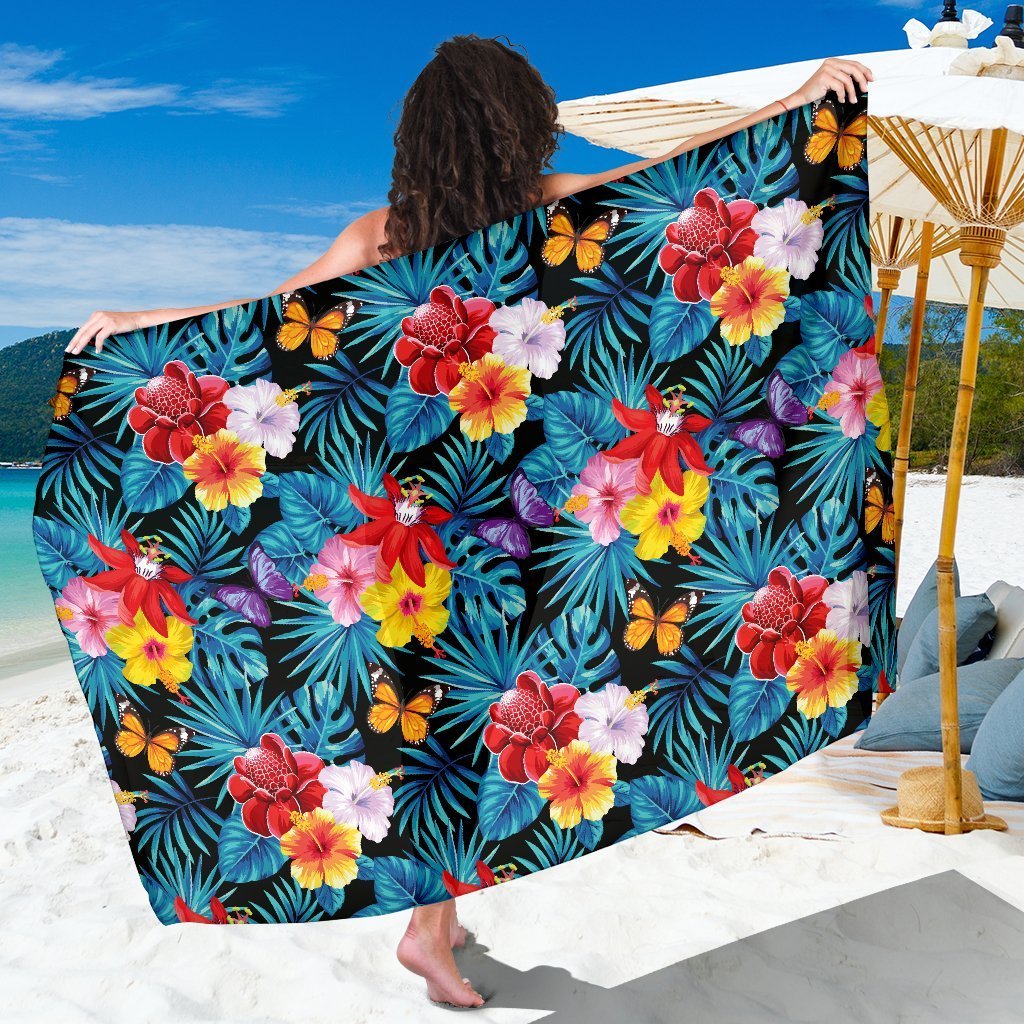 Hibiscus Butterfly Hawaii Flower Sarong Pareo Wrap Ha21535