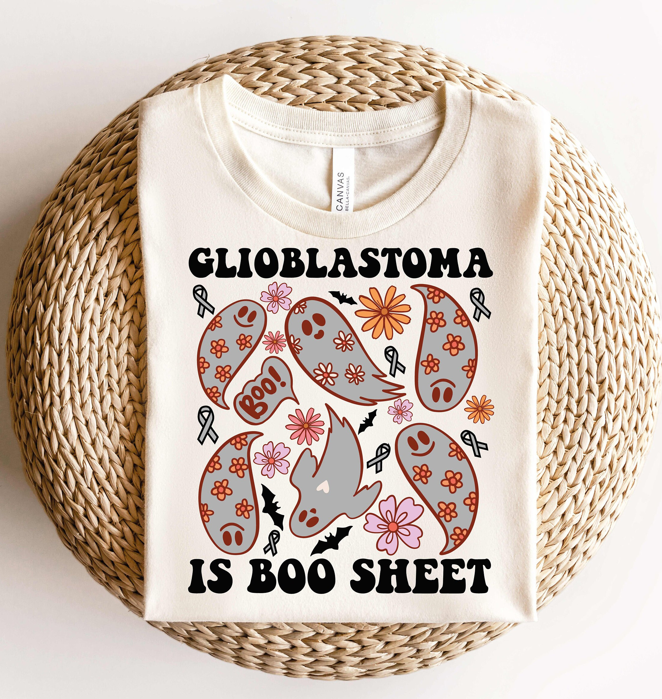 Glioblastoma Awareness Shirt,Halloween Glioblastoma Shirt,Glioblastoma Awareness Ghost Gift,Glioblastoma Survivor Shirt,Brain Cancer Warrior