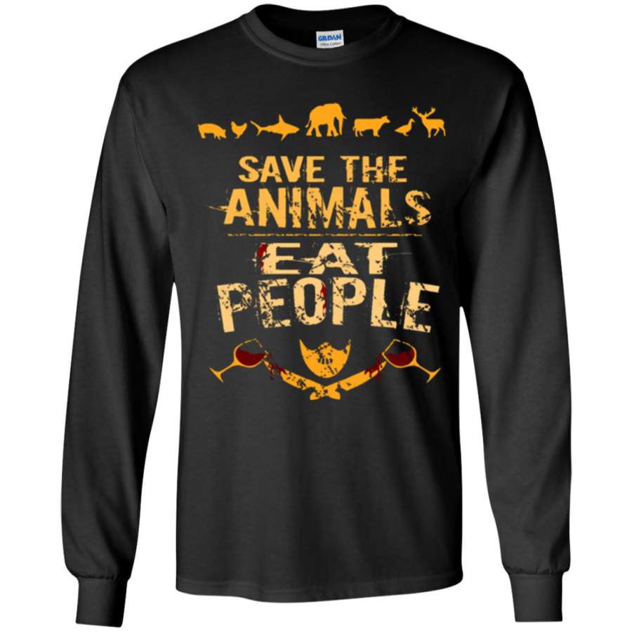 save the animals, EAT PEOPLE 4 Youth LS T-Shirt