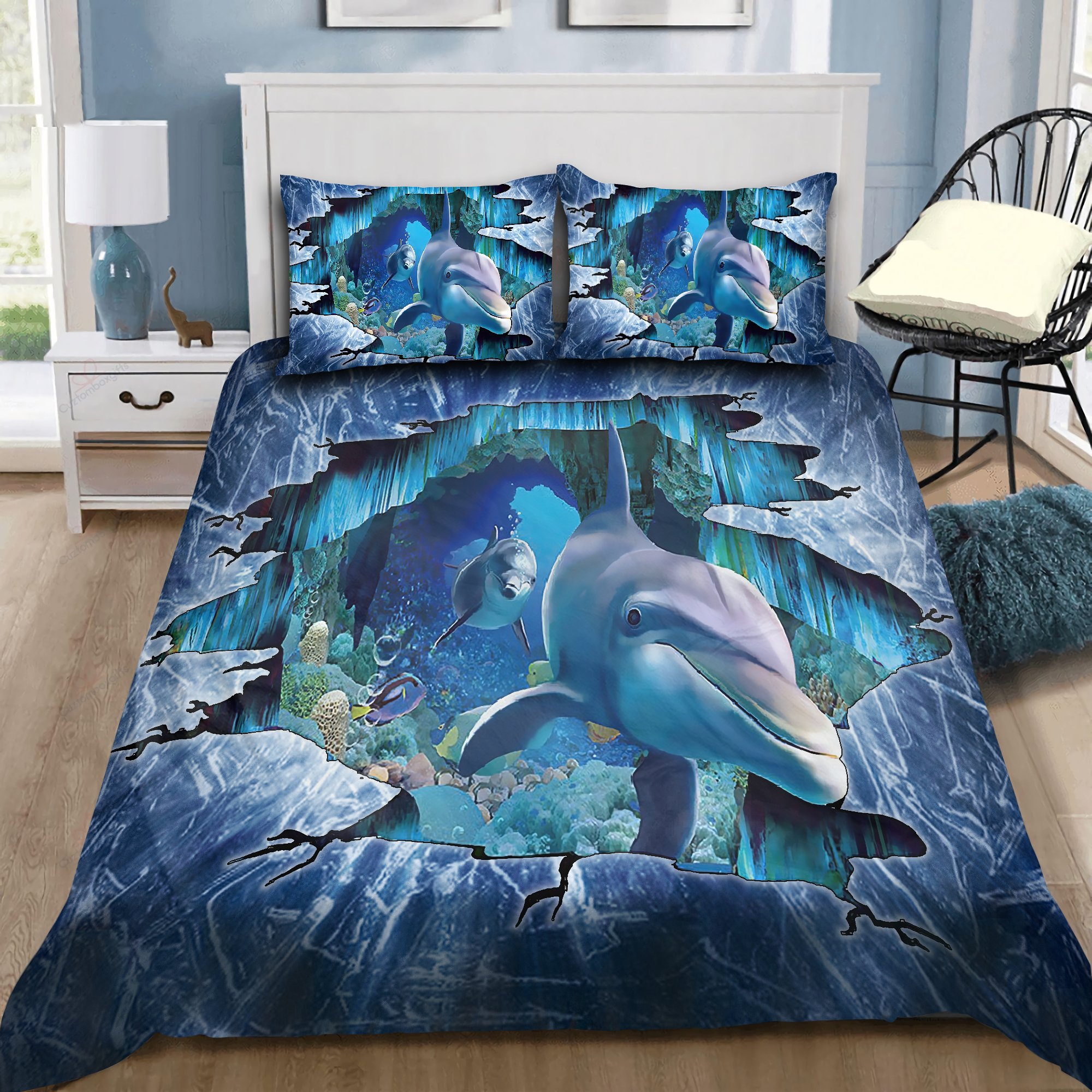 3D Dolphin Bedding Set Ntn08312002