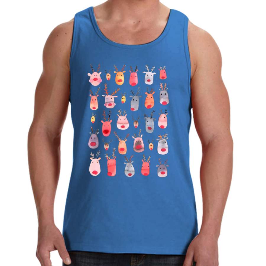 Reindeers – Animal cuteness – Winter watercolor pattern – Rudolph Men Tank Top