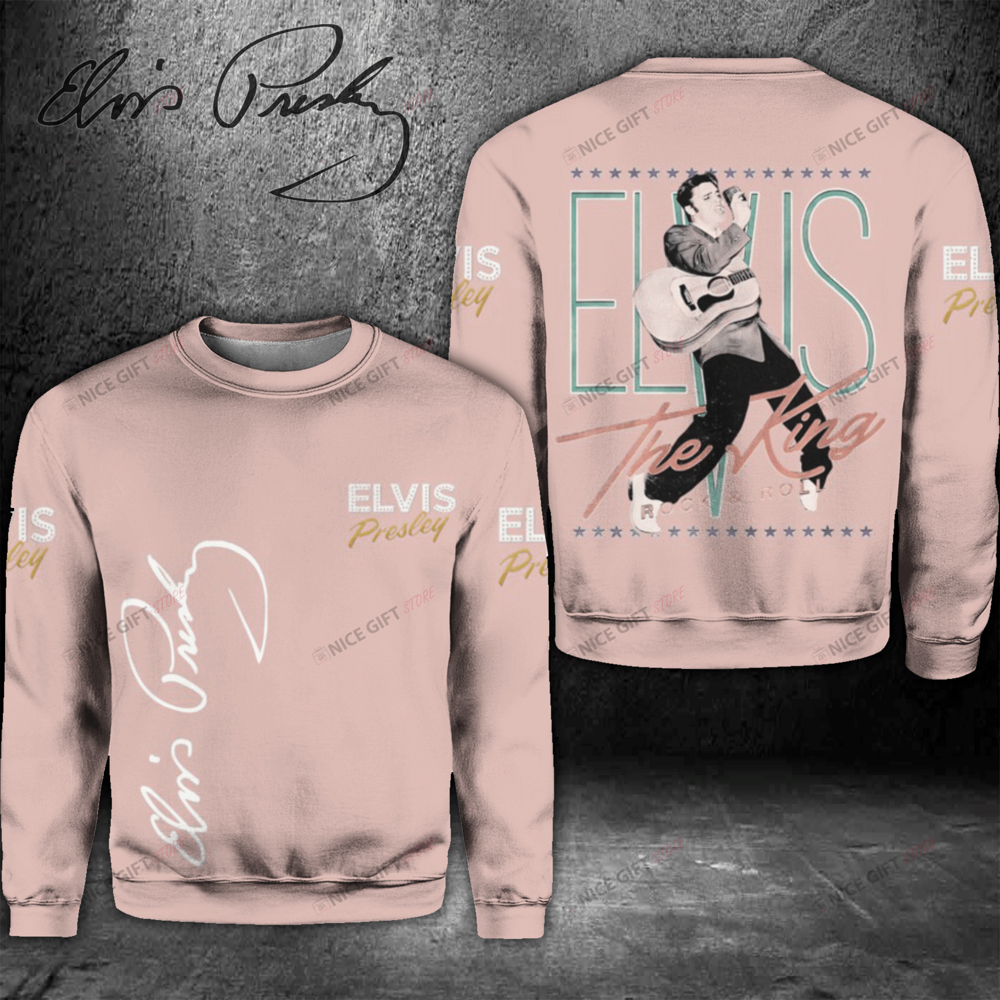 Elvis Presley Crewneck Sweatshirt 3Cs-F0K3