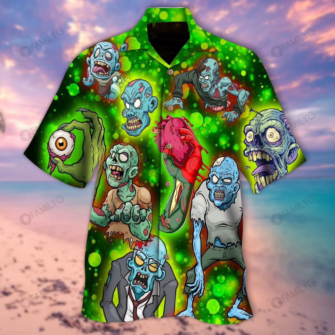 Zombies Eat Brains You’Re Safe Unisex Hawaiian Shirt Lh260322 Summer Hawaiian For Men, Women, Couple