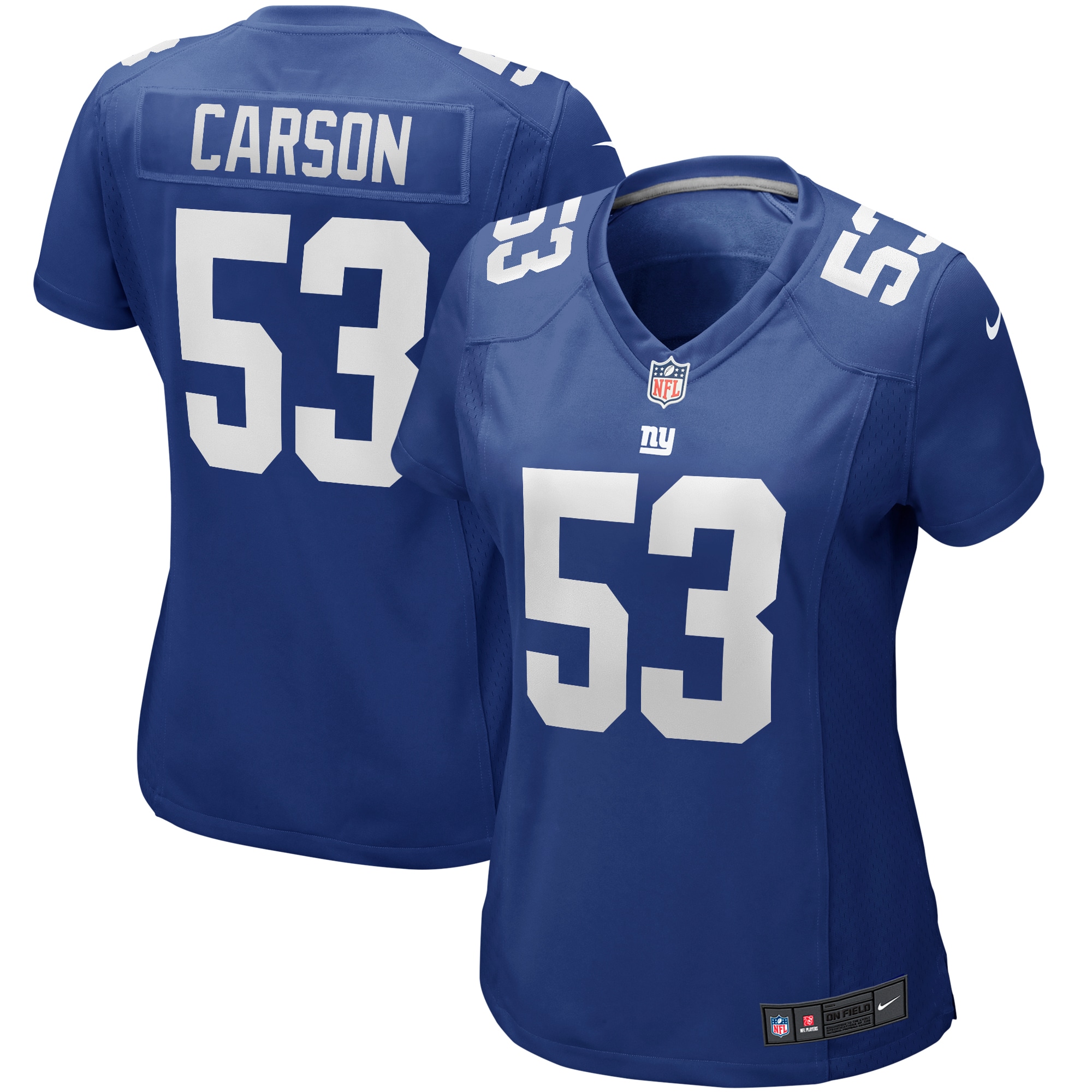 Women’s New York Giants Harry Carson Royal Game Retired Player Jersey