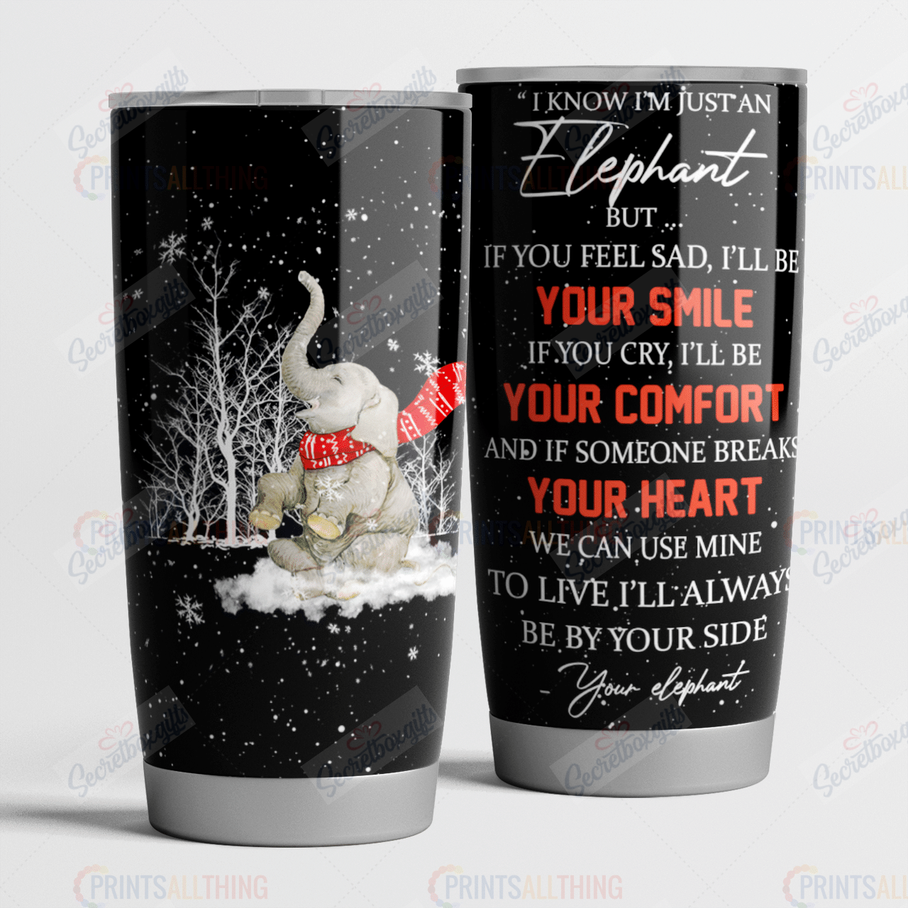 Personalized Elephant Lover Yw0501270Cl Stainless Steel Tumbler Travel Customize Name, Text, Number, Image