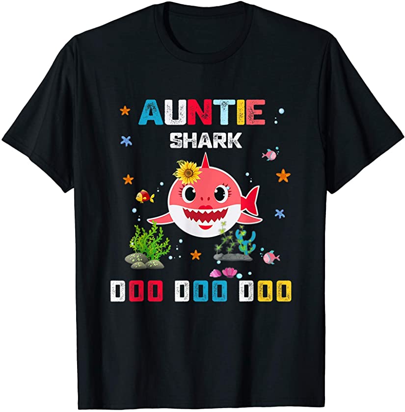 Auntie Shark Shirt Funny Mother’s Day Gift For Mom Women T-Shirt