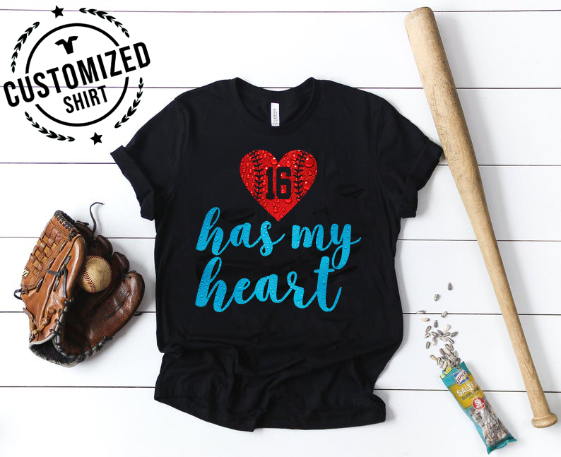 Baseball   Number  My Heart  Customized Shirt #G2207H