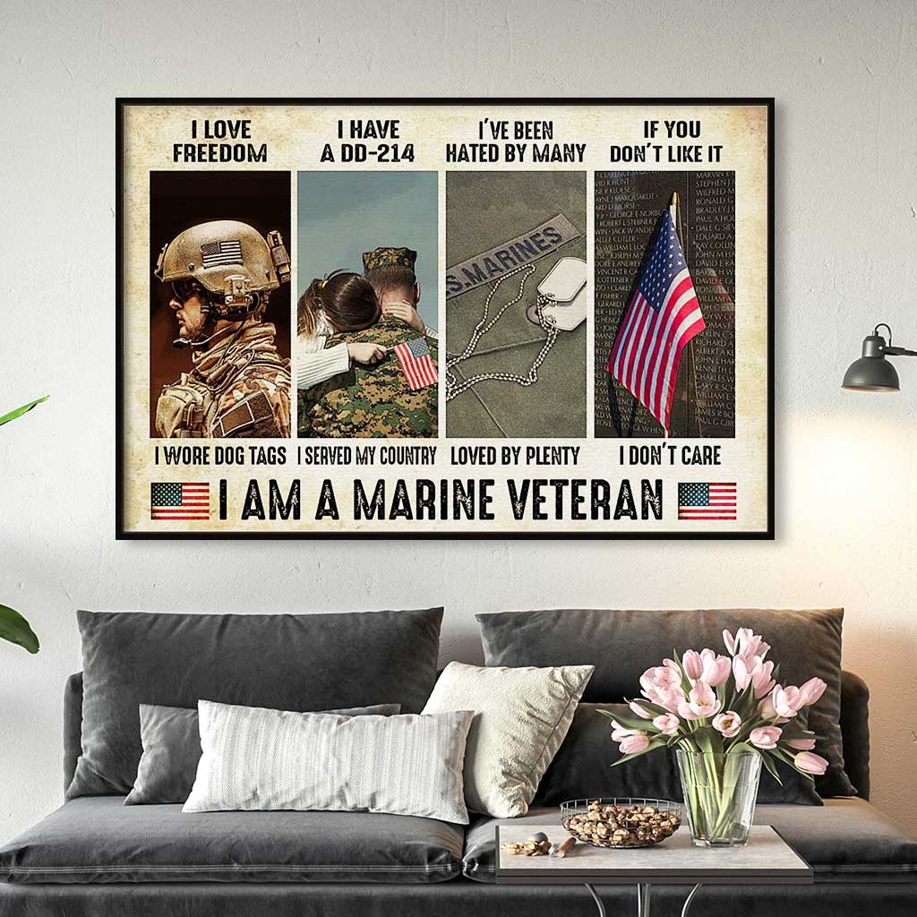 VticStore™ Be Strong, Be Brave, Be Humble, Be Badass – Marine Veteran Horizontal Wall Art Frame Canvas – Best home decor ideas, unique gifts