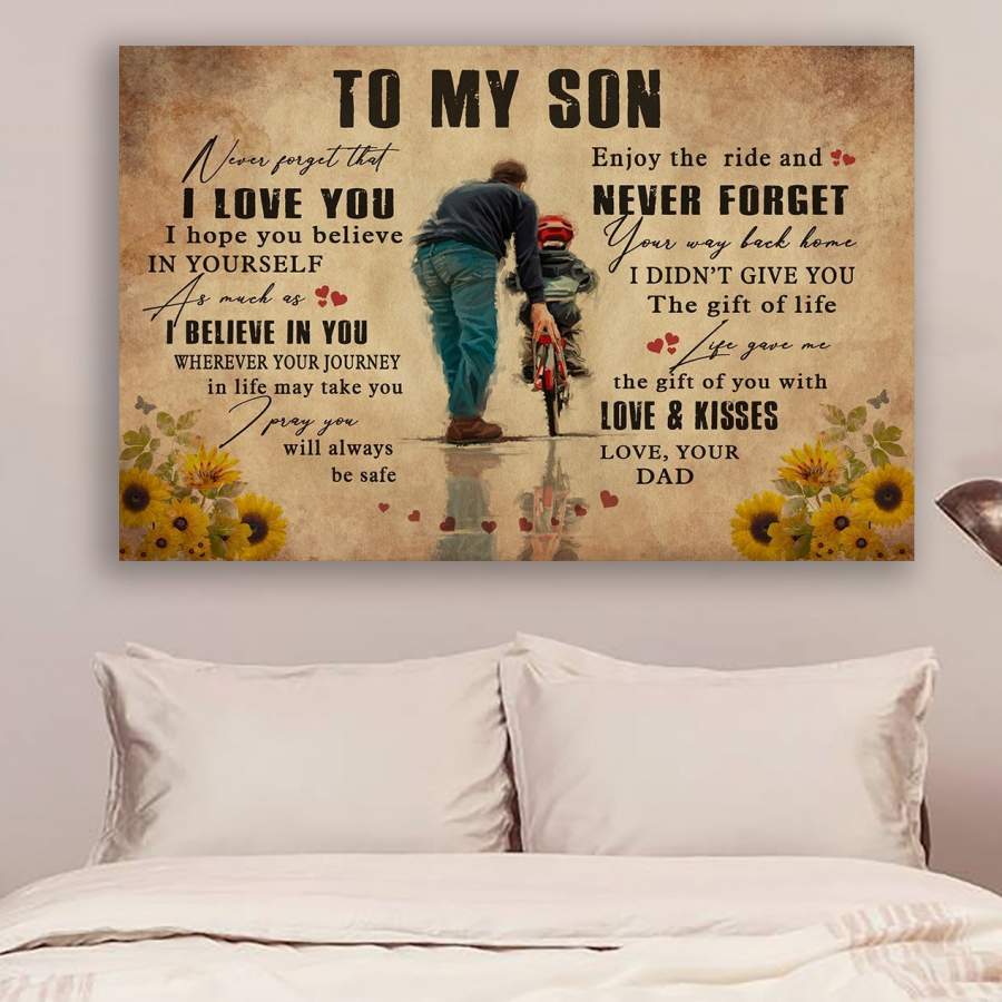 CUSTOMIZABLE BIKE POSTER – DAD TO SON- I LOVE YOU