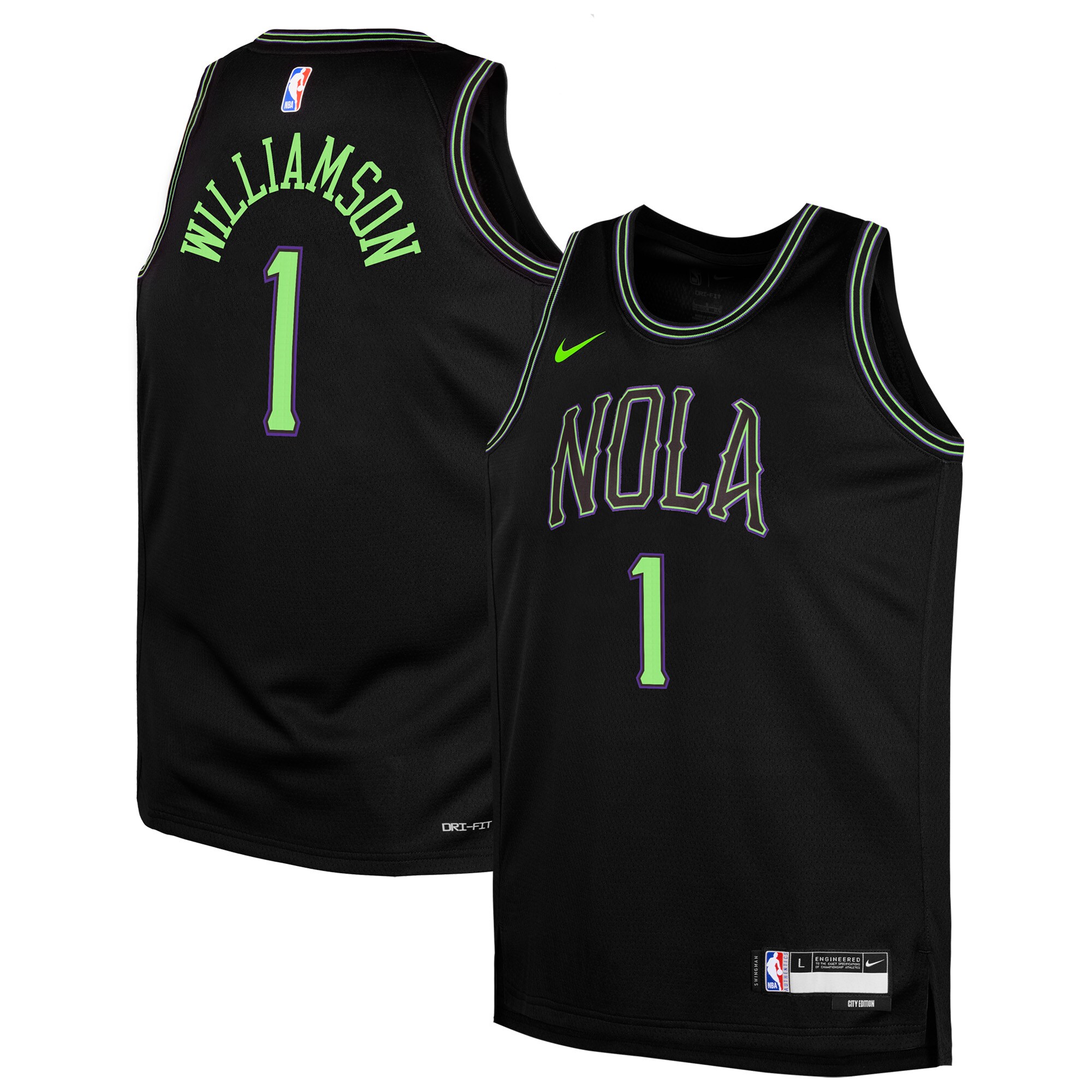Zion Williamson New Orleans Pelicans Youth Swingman Jersey – City Edition – Black