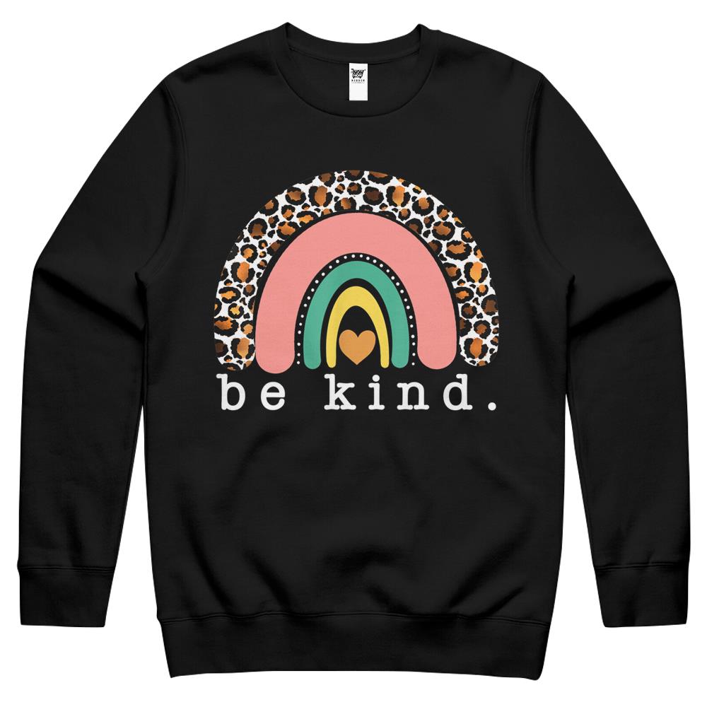 Be Kind Shirt, Be Kind Crewneck Sweatshirt, Be Kind Rainbow Shirt, Be Kind Rainbow Crewneck Sweatshirt, Rainbow Be Kind Shirt, Be Kind Leopard Boho Rainbow Crewneck Sweatshirt