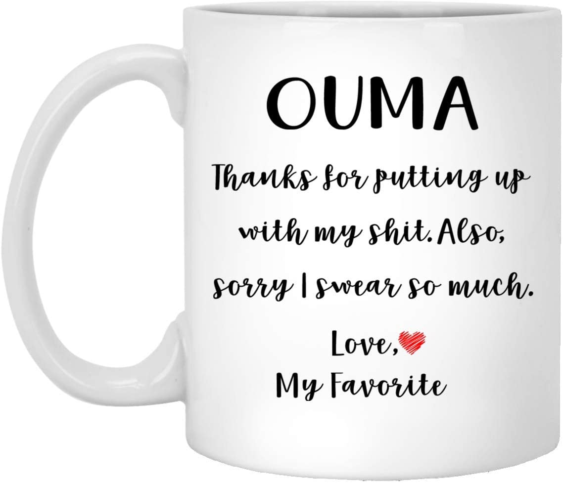 Ouma Gifts From Daughter Son – Mothers Day Gifts For Ouma Birthday Gifts – Funny Ouma Coffee Mug Christmas Gift Ideas For Ouma – White – 15Oz