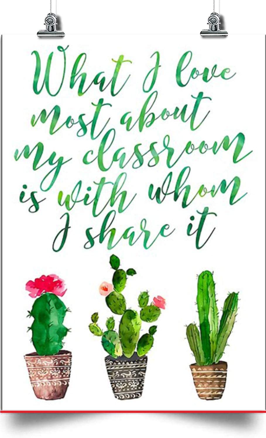 Cactus Vertical Poster-What I Love Most About My Classroom- Home Decoration Poster, Wall Poster, Home And Room Decoration, Gifts For Friends And Relatives, Souvenirs.