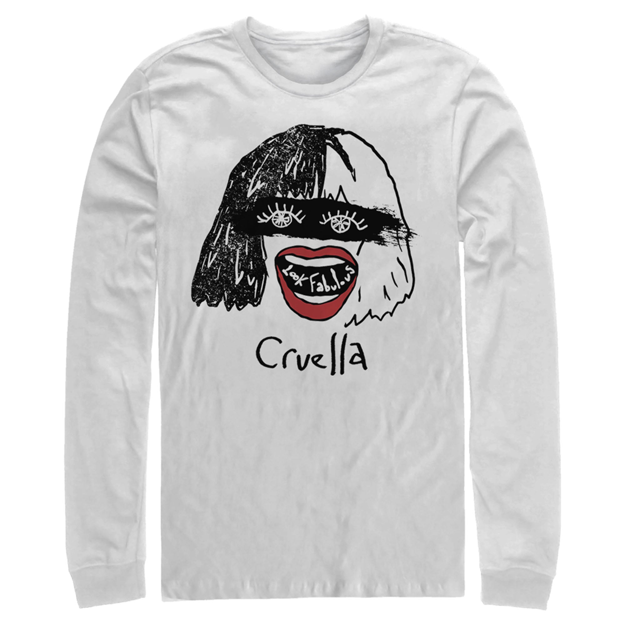 Cruella Men’S Look Fabulous Drawing  Long Sleeve Shirt