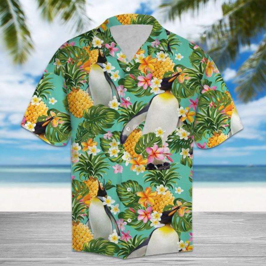 Penguin With Pineapple Tropical Summer Hawaiian Shirts