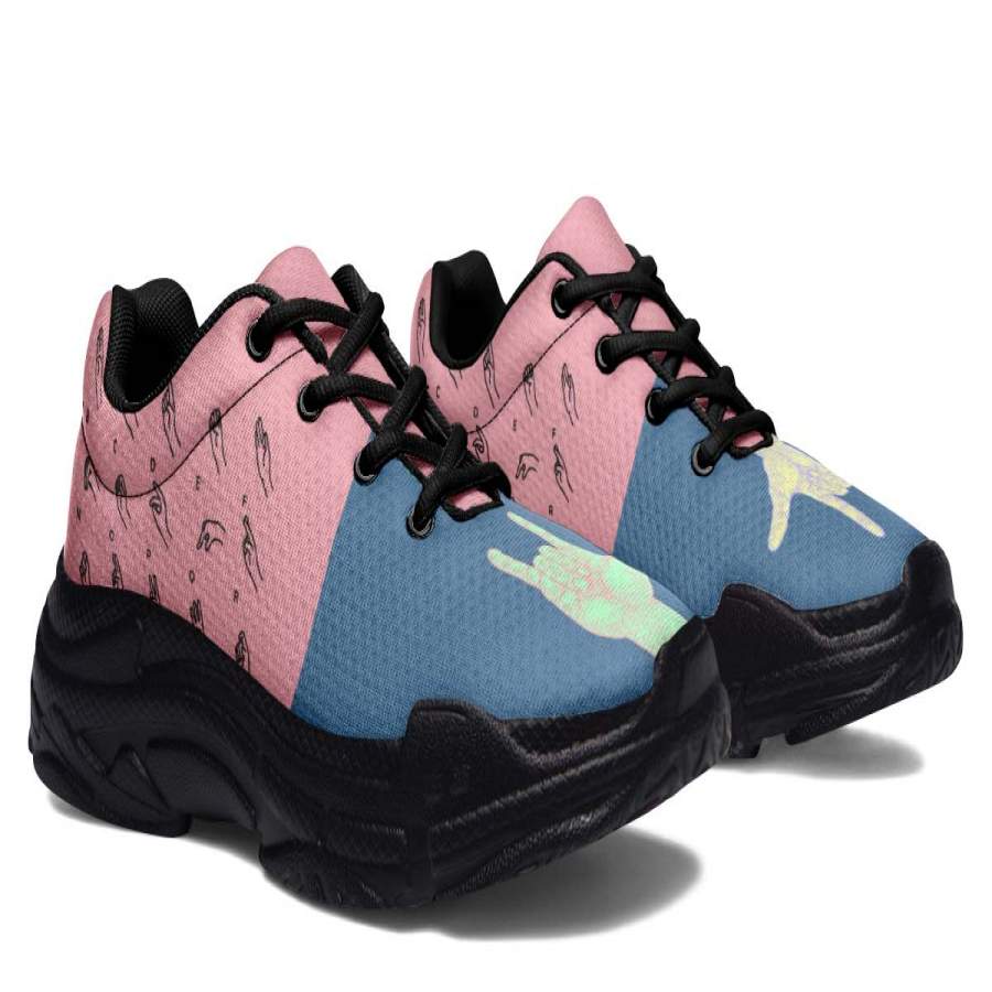 Pastel ASL Chunky Sneakers ReadingLLC