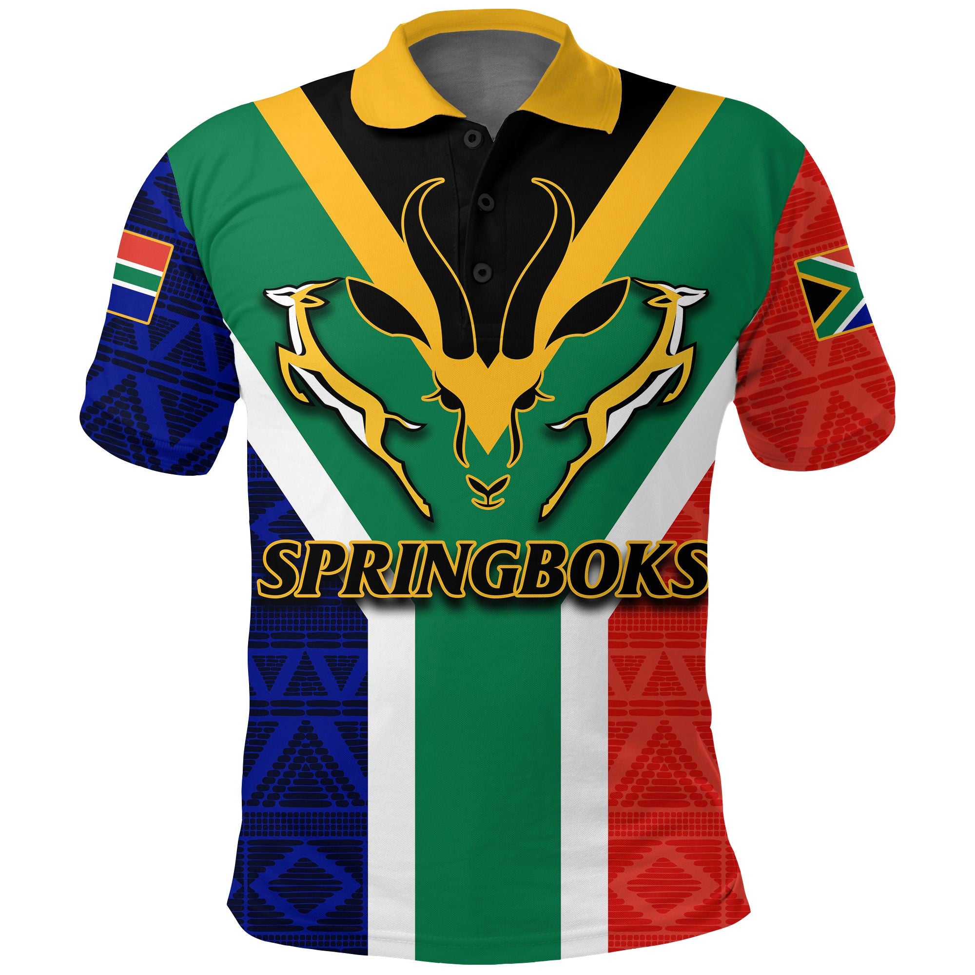 South Africa Springboks Mix African Patterns Polo Shirt – Lt20