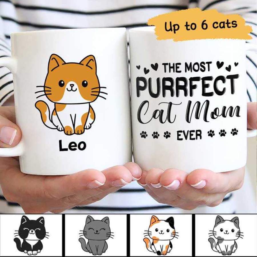 Purrfect Cat Mom Personalized Mug