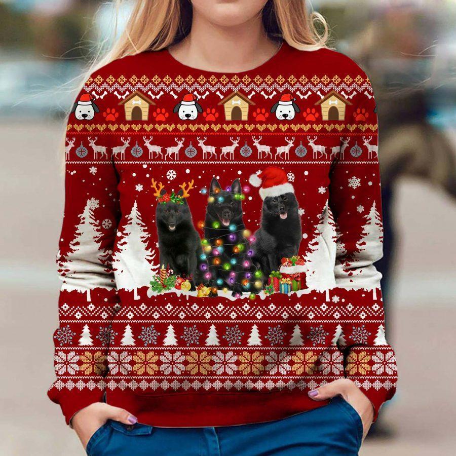 Schipperke Christmas – Ugly Christmas Sweater – 3D Sweater