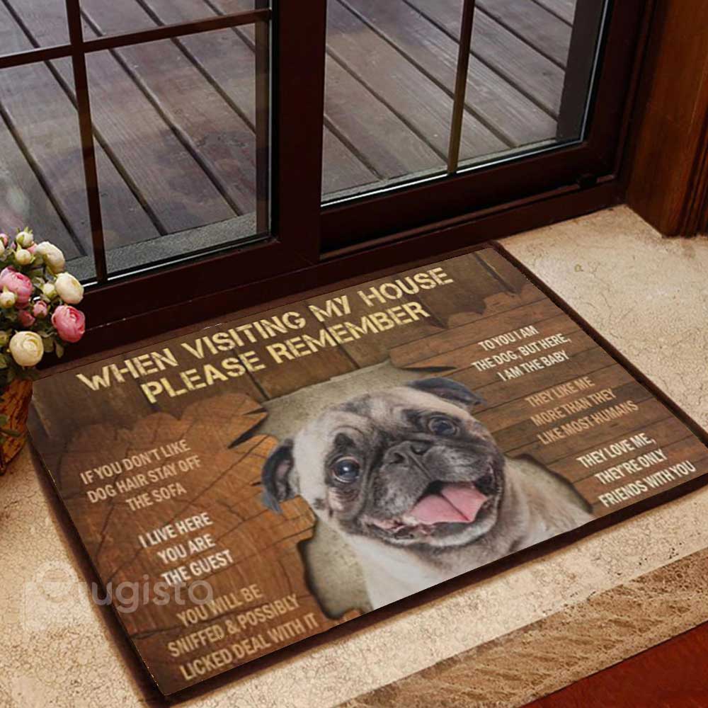 When Visiting My House Pug All Over Printing Doormat Pre2403