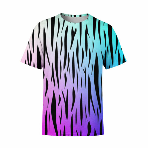 Tiger Stripes Blue Pink T-Shirt