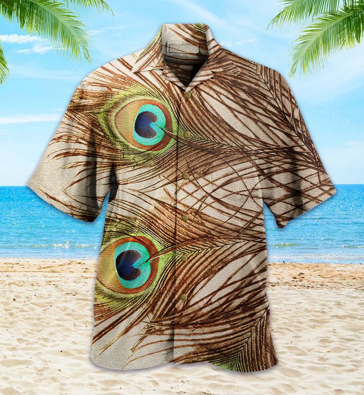 Peacock Beige Hawaii Shirt Ha63769