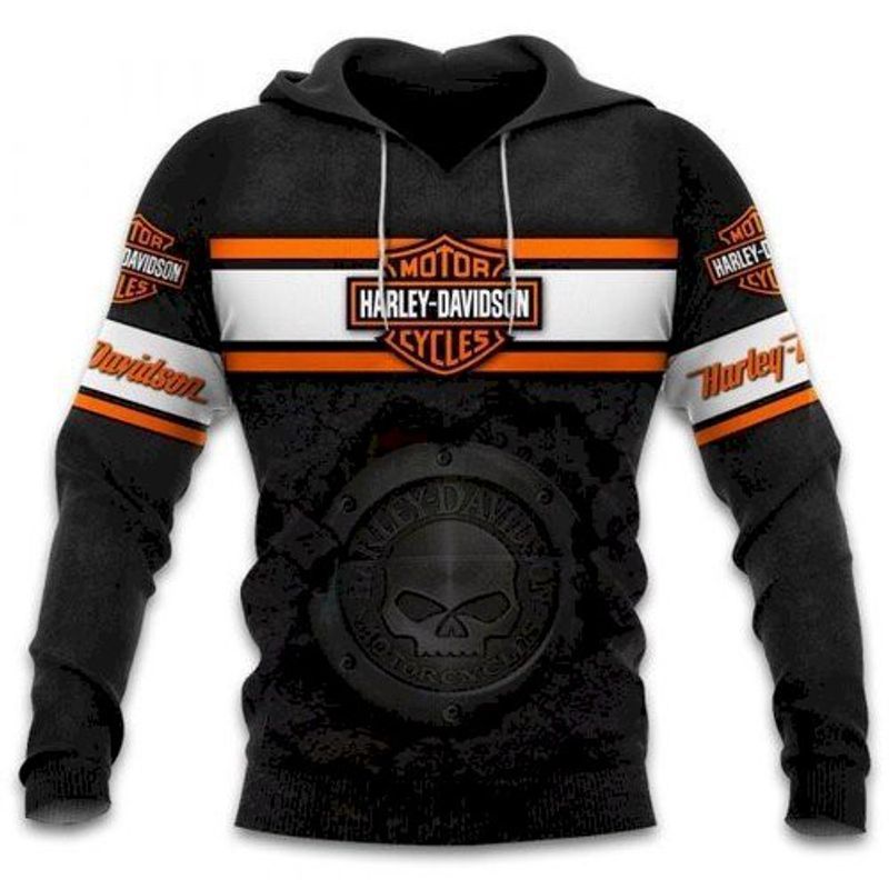 Harley Davidson Cycles Black Skull 3D Hoodie N98