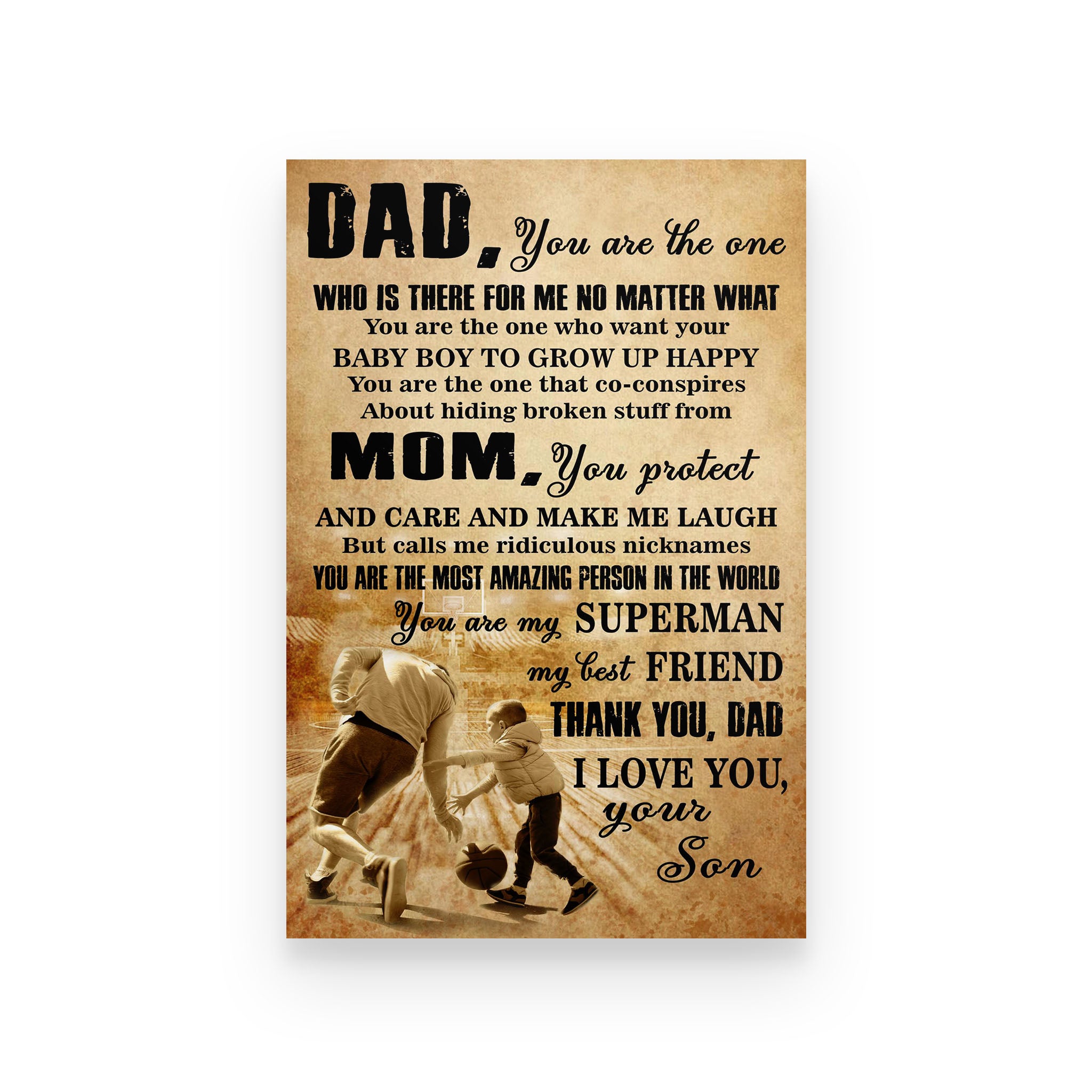 basketball poster son to dad you are my superman