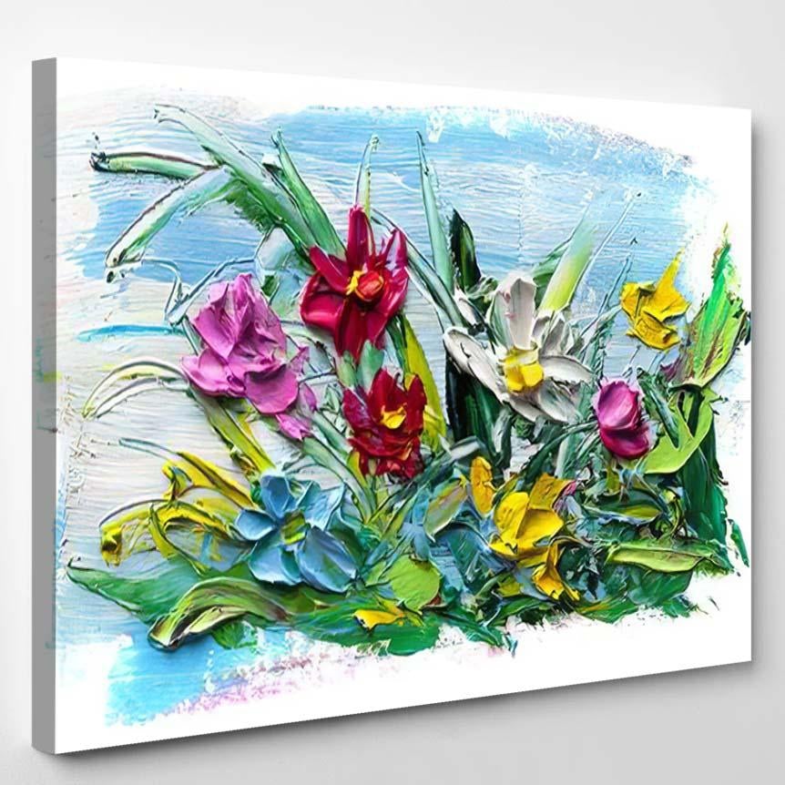 Oil Painting Bouquet Flowers Impressionist Style 2 – Abstract Canvas Print