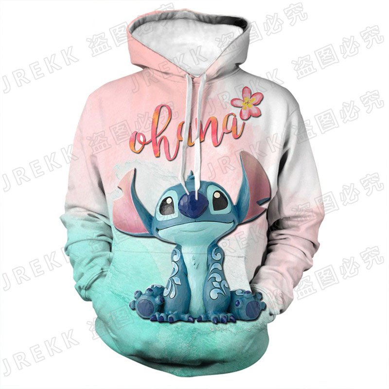 3D Print Disney Lilo & Stitch Men’s Sweatshirt Spring Fashion Boy Girl Kids Anime Hoodies Autumn Harajuku Women Oversized Hoodie alx