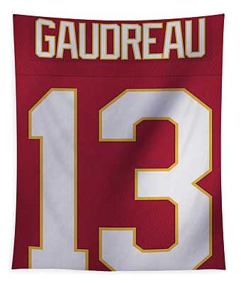 Johnny Gaudreau Calgary Flames Jersey Art 1001 Joe Hamilton Tapestry