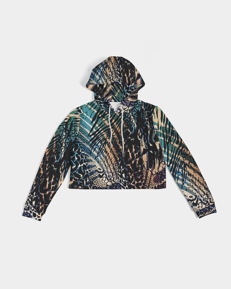 Abstract Leopard Print Women’S Cropped Hoodie