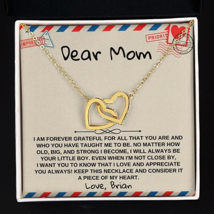 Dear Mom Interlocking Necklace, Letter From Son Or Daughter To Mom Necklace, Gift For Mom, Mother’S Day Gift