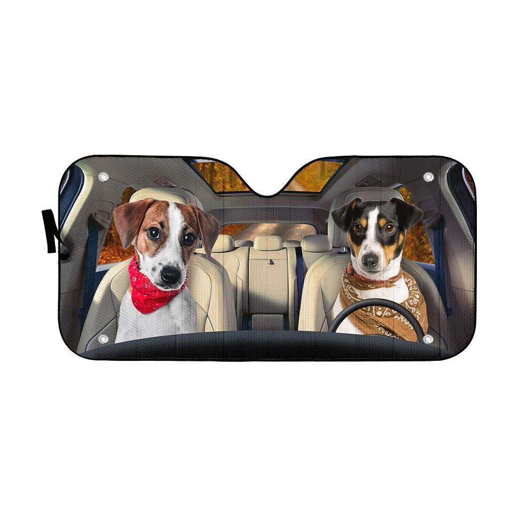 Gearhumans Gearhuman 3D Jack Russell Terrier Couple Dog Auto Car Sunshade