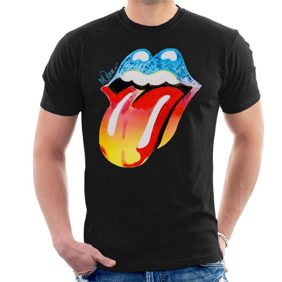 Sidney Maurer Original Portrait Of Rolling Stones Forty Licks Art Men’s T-Shirt