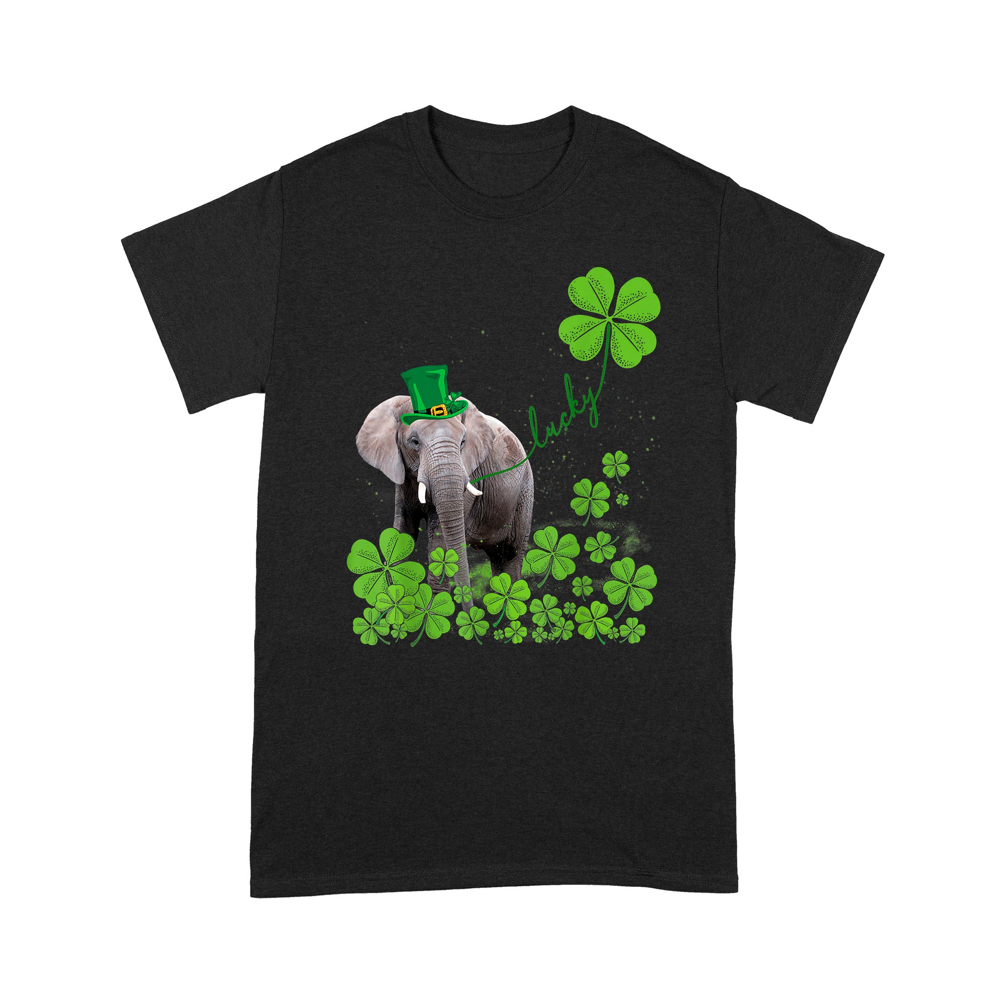 Lucky Elephant Shamrock St Patrick’s Day – Standard T-shirt