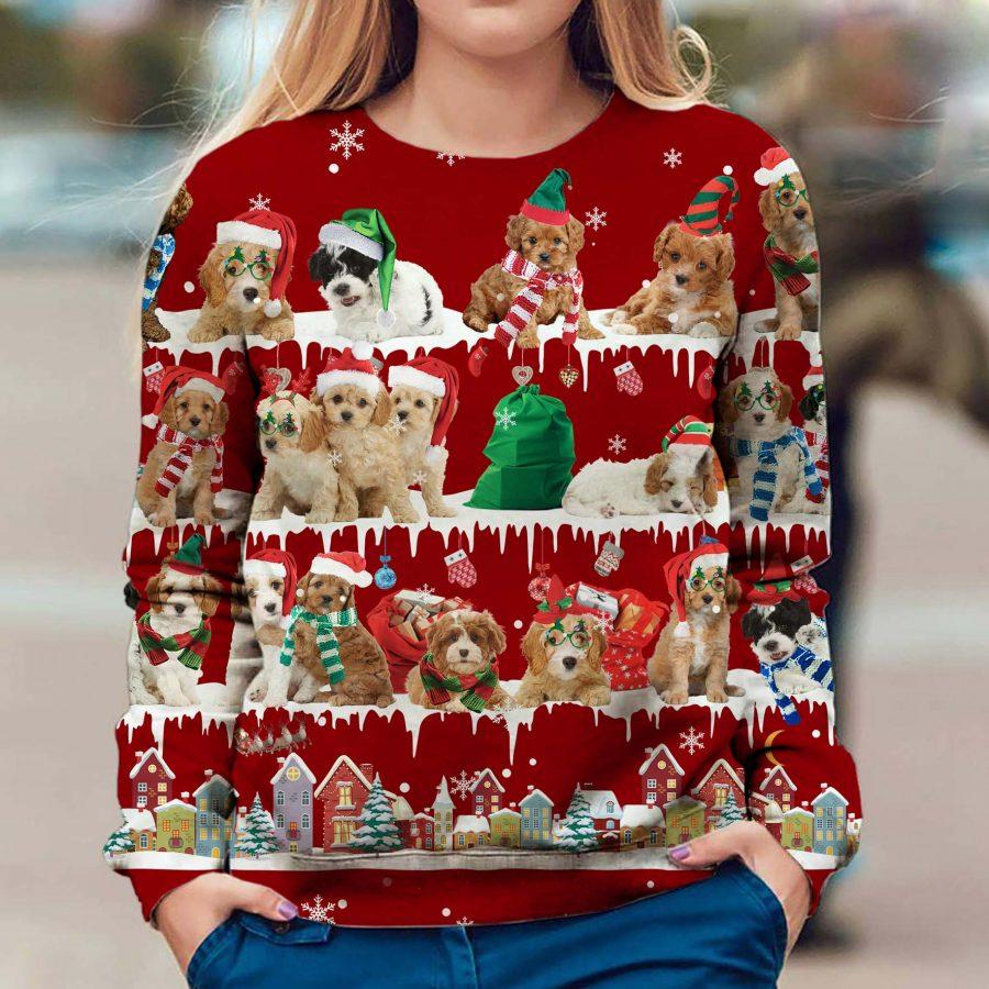 Cavoodle – Snow Christmas – Premium Dog Christmas Ugly Sweatshirt, Dog Ugly Sweater