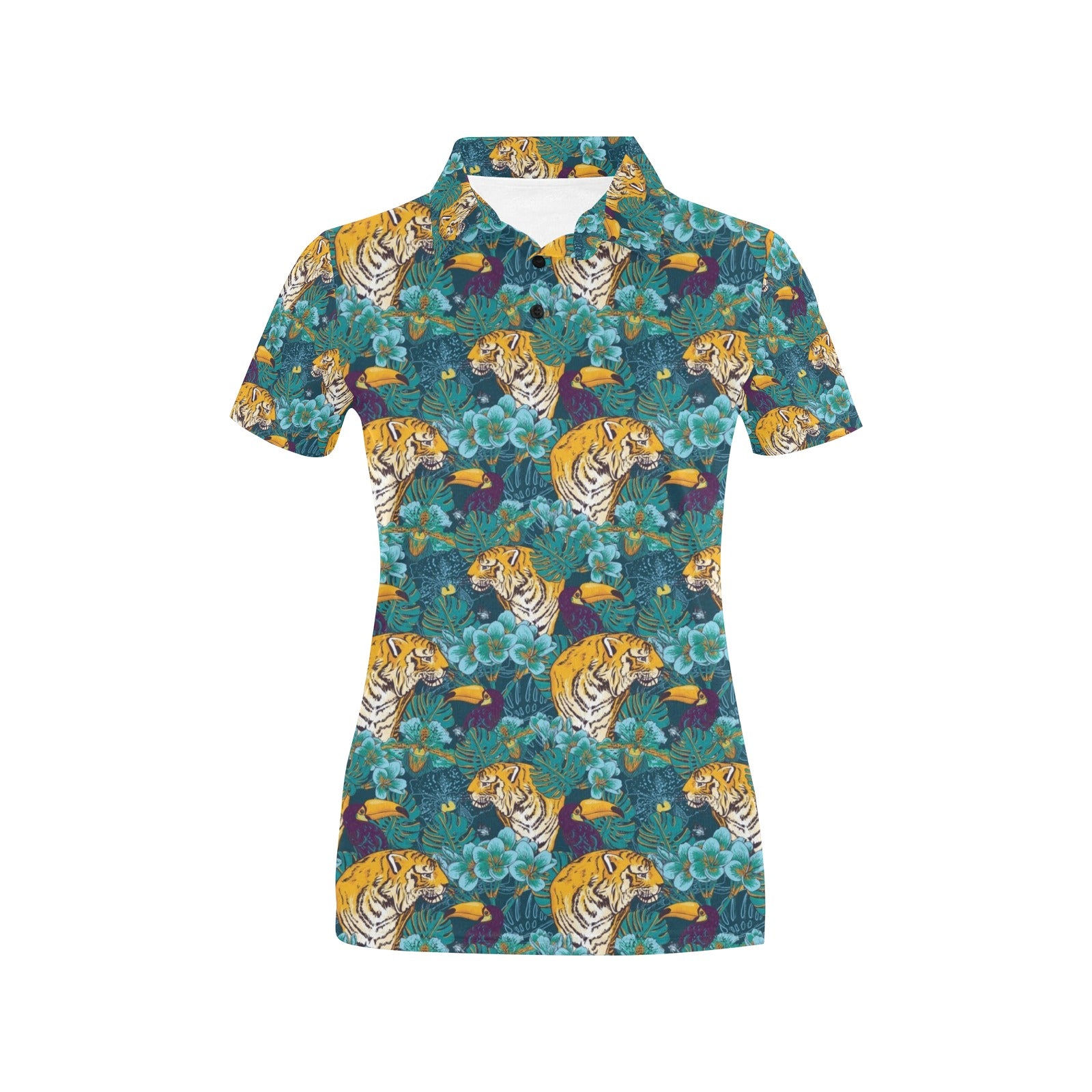 Tiger Tropical Print Design Lks301 Women’S Polo Shirt