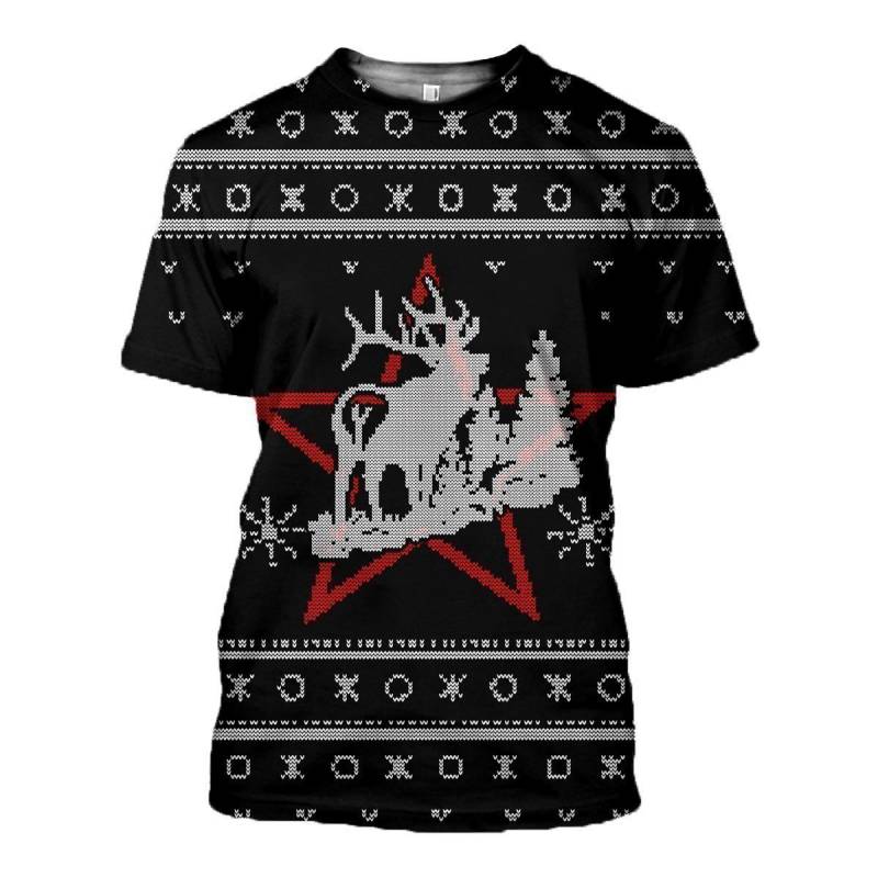 3D All Over Printed Deer Christmas Shirts Barkingtees Fashion