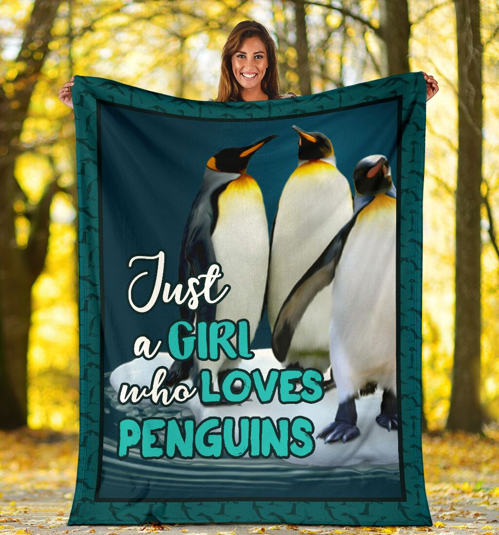 Just A Girl Who Loves Penguins Sherpa Fleece Blanket Great Customized Blanket Gifts For Birthday Christmas Thanksgiving