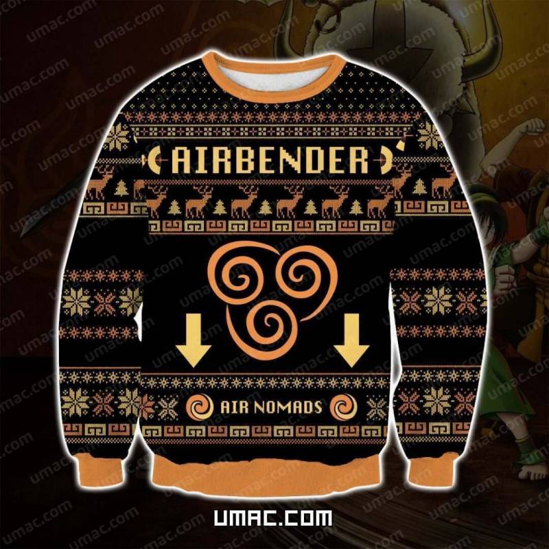 AVATAIR2808 Avatar The Last Airbender Knitting Pattern 3D Print Ugly Christmas Sweatshirt