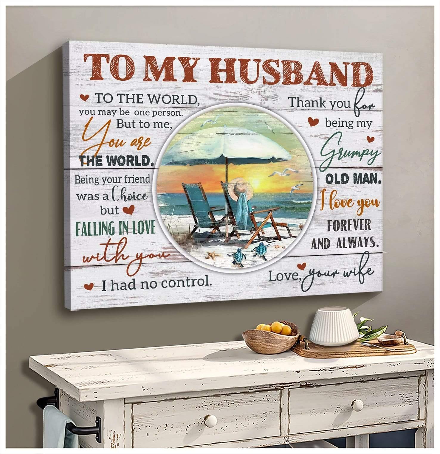 To My Husband Premium Wall Art Canvas