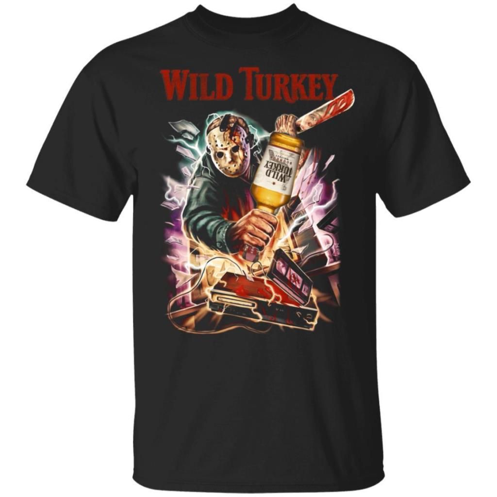 Jason Voorhees And Wild Turkey Bourbon Whisky T-Shirt Halloween Costume Tt08