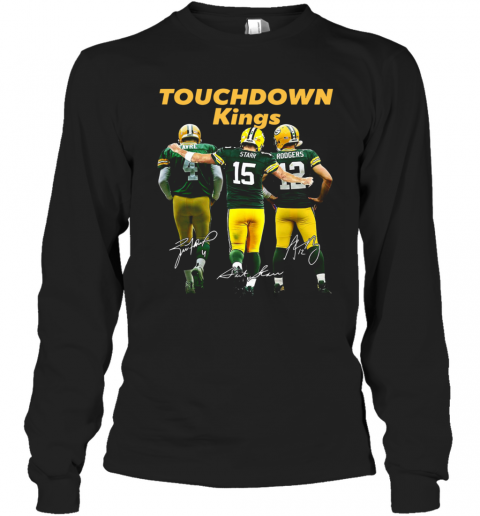 Touchdown Kings Green Bay Packers Favre Starr Rodgers Signature Long Sleeve T-Shirt